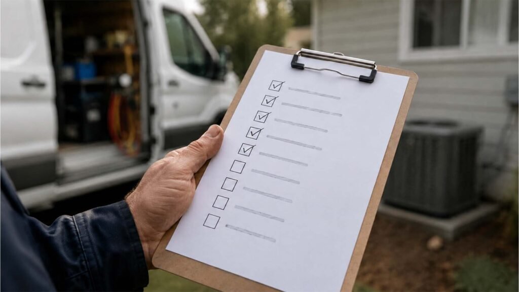 Checklist icons representing HVAC qualified leads criteria