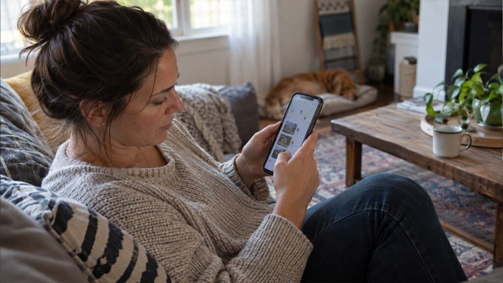 Homeowner searching local HVAC results in the Google map pack