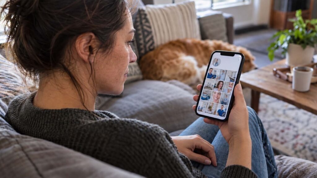 Social Media Marketing for Dentists - patient checking a practice profile on a phone before booking